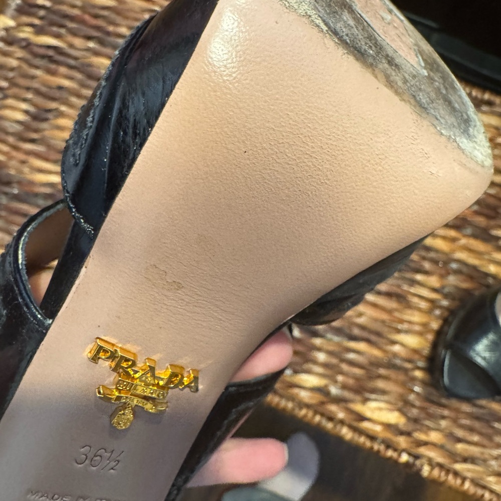 Prada Black Leather Heels - image 1